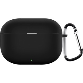 USTIYA Funda para Realme Buds T300 Case Silicona Protectora de Cover Carcasa Antigolpes con Llavero Mosquetón Accesorios de Auriculares (Negro)