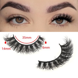 FARRED Natural Lashes Wispy False Eyelashes Fake Cat Eye Lashes Pack 10 Pairs Natural Look Lash Strips Fluffy Mink Eyelash Full Strip Lashes (C4 | 6-14MM) | FARRED