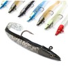 Croch 10Pcs Soft Fishing Lures Jig Head with T Tail