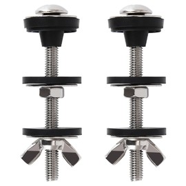2PCS Universal Toilet Seat Screws Replacement Kit, Heavy Duty Toilet Tank Bolts and Rubber Gaskets, Waterproof Stainless Steel Toilet Seat Screws and Rubber Washers Gaskets with Extra Long Nut