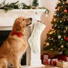 2 Pack 18" Christmas Stockings, Large Knit Socks, Ivory