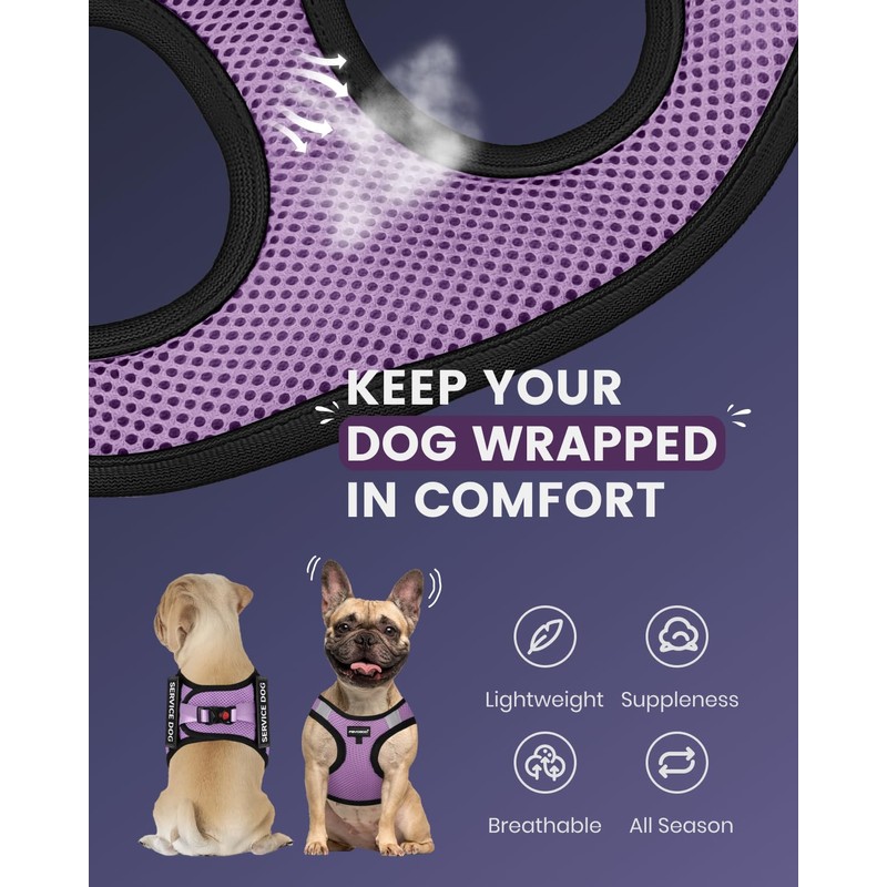 FAYOGOO Service Dog Vest for Small Breed - Lightweight Dog