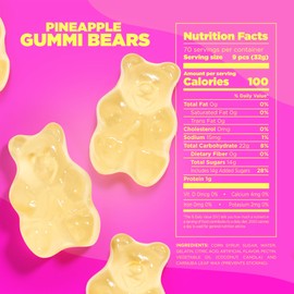Albanese World's Best Pineapple Gummi Bears, 5lbs of Candy