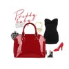 Patent Leather Dome Satchel Purse Zip-around Handbag Multi-Pocket Shoulder Bag