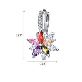 Aretes de Orquídea con Circonita Cúbica para Mujer - Pendientes Flor Plata de Ley 925 Hipoalergénico Aretes, Pendientes Para Mujeres, Embalaje Caja de Regalo (Multicolor)