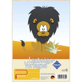 Pebaro 348S Lion Fretsaw Template, 3 mm Plywood, DIN A4, Animal Motif, Pre-Printed, Saw with Fretsaw Curve, Craft, Paint, Ready, Fretsaws, Crafts with Wood, Gift Idea