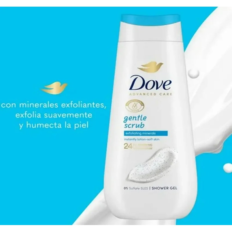 Dove Jabón Líquido Exfoliante Corporal Shower Gel 2pzs