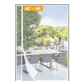Yotache Reversible Left/Right Opening Magnetic Screen Door Fits 48 x 96 inch Doors, Screen Size 50" x 97" Anti-Tearing Net with Strong Magnets for Front/Back Patio Door, White