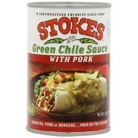 Stokes Green Chile Sauce with Pork, 2 Pack of 15 Ounce