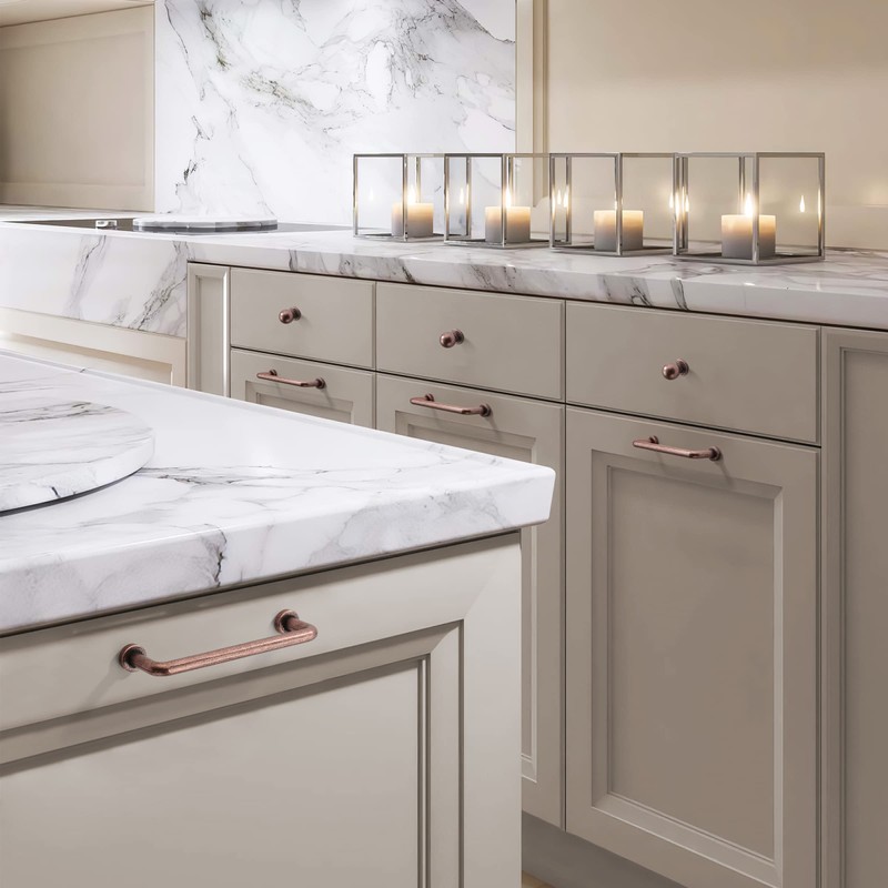 khtumeware 10 Pack 2-1/2"(64mm) Vintage Drawer Pulls Antique Copper Cabinet