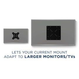 Mount-It! VESA Mount Adapter Plate - Monitor and TV Mount Extender Conversion Kit Allows 75x75, 100x100 to Fit Up to 200x200 and 200x100 mm Patterns, Heavy-Gauge Steel, Hardware Included