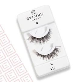 Eylure Pre Glued Wispy No 117 False Eyelashes Elegant Fluttery Look 15 Hour Wear