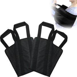2Pcs Padded Bed Transfer Nursing Sling for Patient, 32Inch Anti Slip Handle Elderly Safety Lifting Aids Home Bed Lift Mobility Belt for Patient Care (Black)