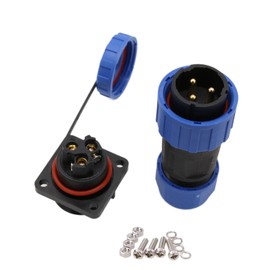 HangTon TY20 3 Pin 25A Panel Mount Cable Plug, Male Female Socket, Waterproof Screw Wiring Quick-Disconnect for Power Outdoor Device