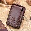 Leather Men Cell Phone Waist Bag Belt Loop Pouch Security