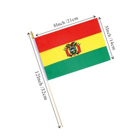 Ckexin 25Pack Small Bolivia Flag Handheld Mini Bolivian Flags on Stick 5x8 Inch