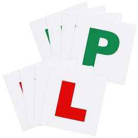 SOL 8pk Magnetic L & P Plates, Learner Car Stick On Sticker UK Sign for New Driver Motorcycle Lerner Pass Playes, Strong Grip, Weatherproof, Easy Fit, Boosts Safety Confidence