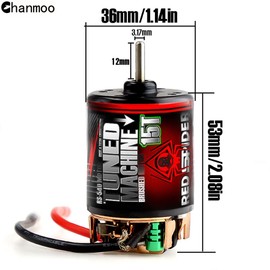 Chanmoo RC Car Motor Waterproof 540 Brushed Motor 15T 25T 35T 45T 55T 80T for 1/10 RC Crawler Car Axial SCX10 Scx24 Traxxas TRX4 AXI03007 90046 D90 Redcat Gen8 RC Monster Short Truck Car Boat (25T)