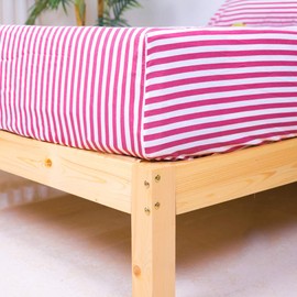 Vertical Stripe Bed Sheets Set Twin Size - Red Classic Pattern Sheets - Deep Pocket,Great Value, Ultra Soft & Breathable,Wrinkle Free Hypoallergenic Bedding