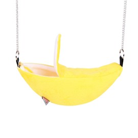 Lcvasvuz 1 Pcs Creative Banana Design Hammock for Hamsters and Small Pets Fun and Functional Pet Swing and Hammock Accessory