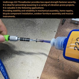 Imdinnogo 3D Printer Accessories 222 ThreadLocker 50ml(2Pcs): for 3D Printer Parts Nuts M2 (M2.5) M3 M4 M5 M6 (1/4") Assembly PrusaI3 MK3 MK3S MK4 Ender 3 V2 V3 K1 CR-M4 Neptune 4 Kobra2 BCZAMD