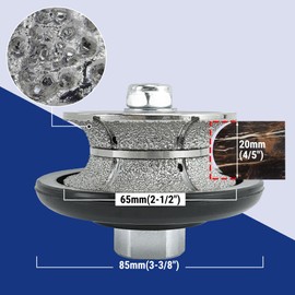 HXIN Vacuum brazed Diamond Profile Wheel Diamond Router Bit Chamfer Bit for Dry or Wet Profiling Porcelain Tile Ceramic Granite Marble Stone with 5/8"-11 Use on Angle Grinder V2065 (3/4" x 2-1/2")