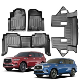 [Shvgen] Floor mats Compatible with 2019-2024 Infiniti QX80/Armada: Custom Fit All Weather TPE Heavy Duty Car Floor Liners QX80 Accessories