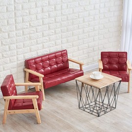 Kelendle Sofa Chair:Solid Wood Arm & PU Leather Fabric Seating Chair Photography Prop Bench Photoshoot Photo Posing Props for Camel Armchair