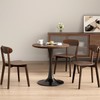 24 inch Small Tulip Table for 2 Person, Walnut Round