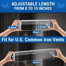 Heat & Air Vent Deflector,Adjustable Between 8’’ to 15’,Heat Resistant Magnetic Floor Vent deflectors/AC Vent Deflector/Ceiling Vent deflector-4PACK