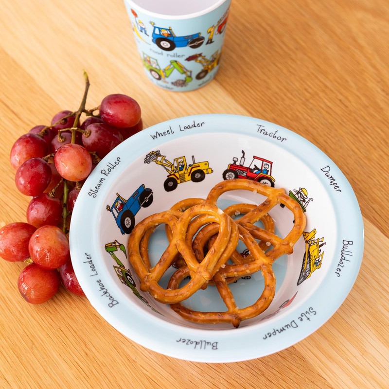 Tyrrell Katz Kids Trucks Printed Bowl in Blue Melamine -