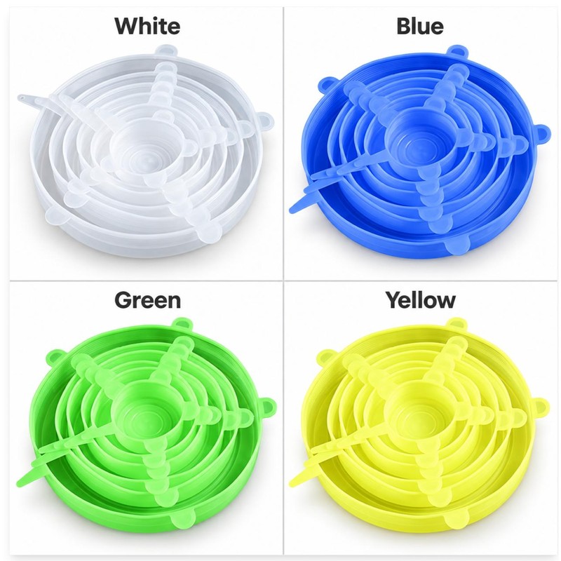 Silicone Stretch Lids for Food Storage – Reusable Elastic Covers