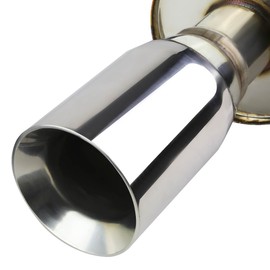 3.5 Inches Rolled Muffler Tip Catback Exhaust System Compatible with Chevy Cobalt Pontiac G5 05-10, Stainless Steel