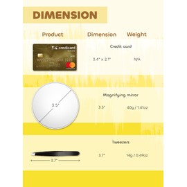 Macaki 20X&30X&40X Magnifying Mirror Suction Cup, 3.5 in Small Magnified Mirror with Tweezers, White, Set of 3