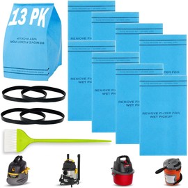 Filtro Para Aspiradora, Compatible con Koblenz Mod 45-0389-2,WS01025F2,artesano 9-38737,VF2000. Wet/Dry Bolsas para Aspiradora Lavable, Ocho bolsas filtrantes más cuatro correas y un cepillo.