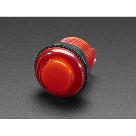 Arcade Button with LED - 30 mm Translucent Red, Arcade Button with LED - 30 mm Translucent Red