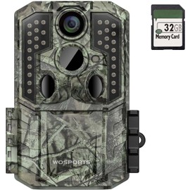 WOSPORTS Trail Camera,30MP 1920P Game Hunting Camera with Night Vision IP66 Waterproof 2.0''LCD 120°Wide Camera Lens for Outdoor Scouting Wildlife Monitoring Home Security