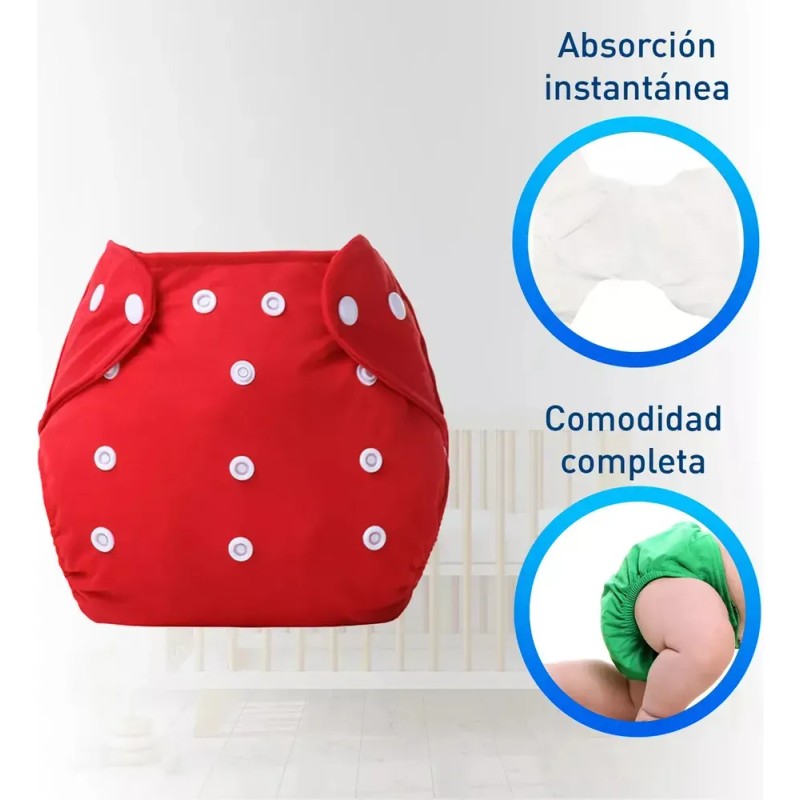 Pañales Ecológicos Paquete 12 Reutilizables + 12 Insertos
