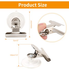 OOTSR 8-Piece Suction Cup Clip, Round Suction Cup Holder Made of Plastic, Suction Cup with Rustproof Clip, Reusable Kitchen Bathroom Office Accessories