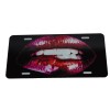 Biting Lips Black License Plate 6 X 12 Inches New