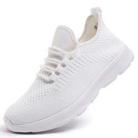 WELLACE Sneaker da donna, scarpe da ginnastica, scarpe da corsa, scarpe da palestra, leggere, da jogging, per il tempo libero, scarpe estive, bianco, 38 EU