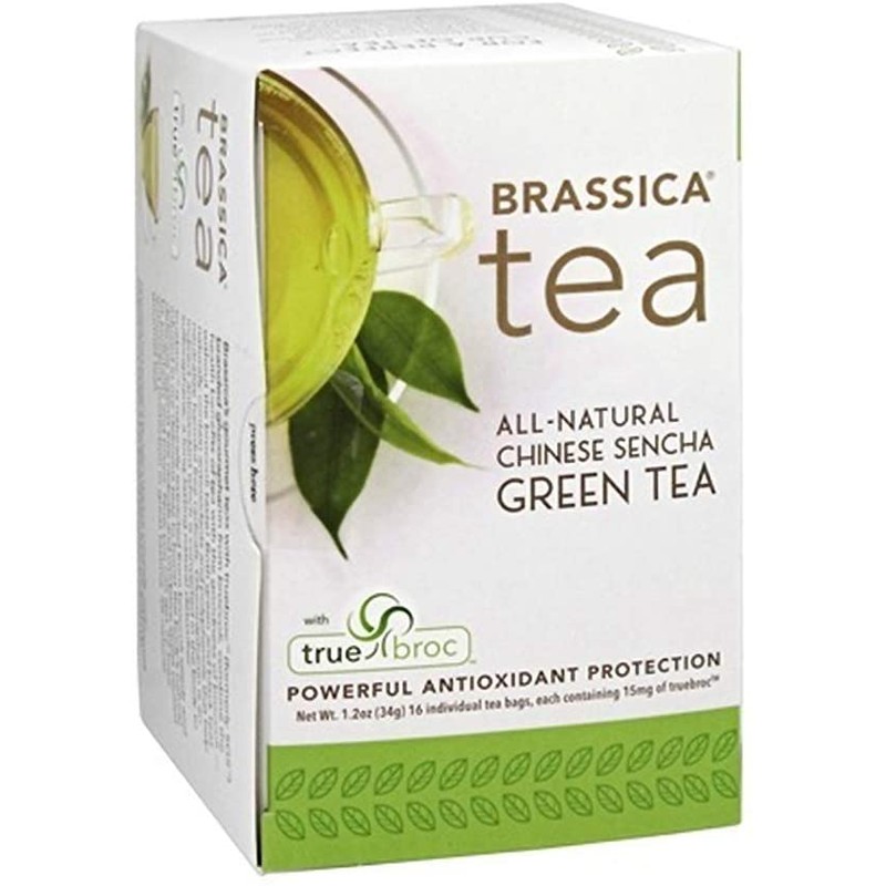Brassica Tea Sencha Green Tea with truebroc, 16 Tea Bags