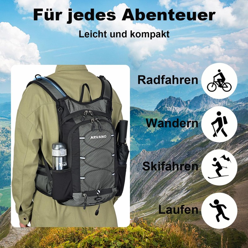 Arvano Bicycle Backpack Lightweight Ski Backpack Small Hiking Backpack MTB