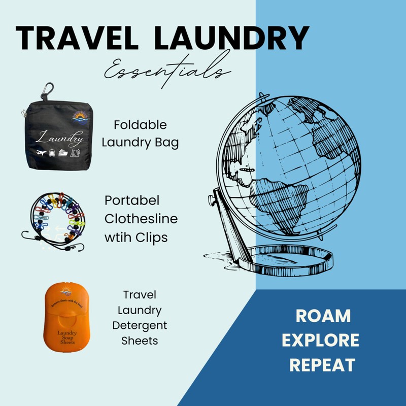 Travel Laundry Detergent Sheets - Includes Detergent Sheets, Foldable Laundry