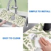 Kitchen Sink Splash Guard Mat Sage Green Leaf Fern Herbs