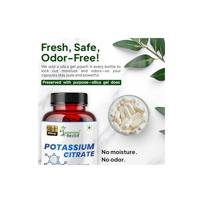 Humming Herbs Citrato de Potasio 800 mg – 150 Cápsulas