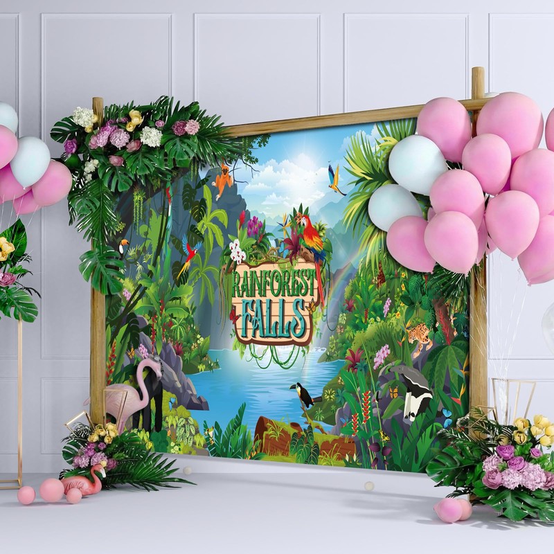 Gilprop Rainforest Falls Backdrop 9 x 6 ft Rainforest Scene