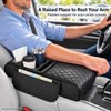 Auto Center Console Armrest Cushion With 2 Cup Holder PU