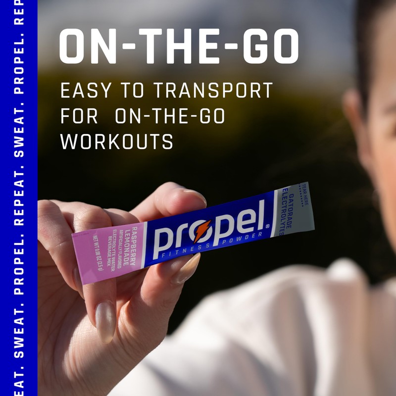 Propel Electrolyte Enhanced Water Drink Mix Powder Packets, Raspberry Lemonade,