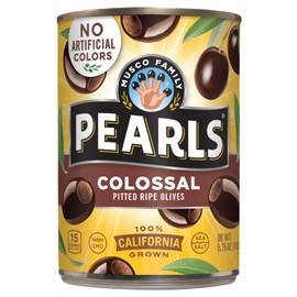Pearls Colossal Ripe Pitted Olives, Pack of 12, 5.75 oz Cans